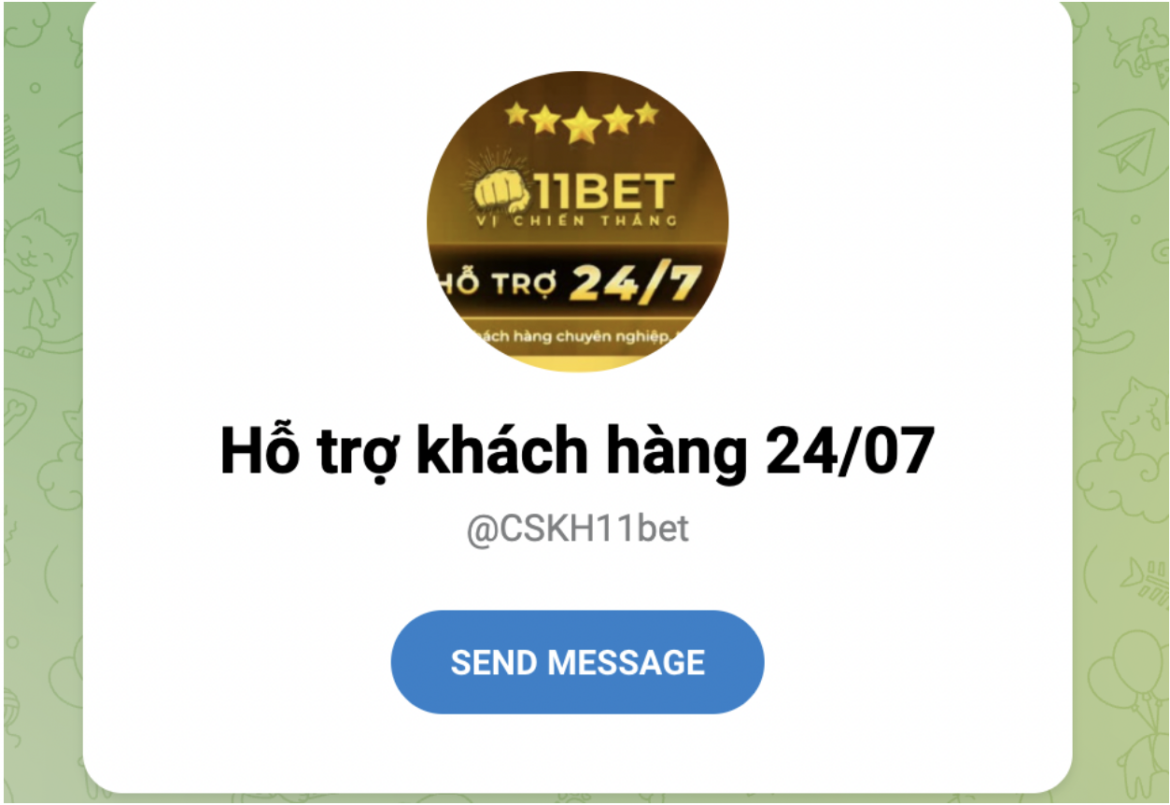 Liên hệ 11bet qua Telegram
