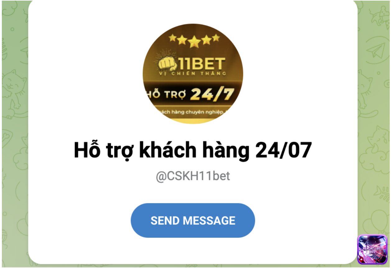 Liên hệ 11bet qua Telegram 