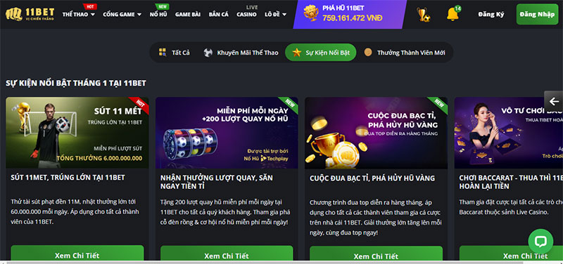 Các khuyến mãi nổi bật ở 11bet ngay lúc này
